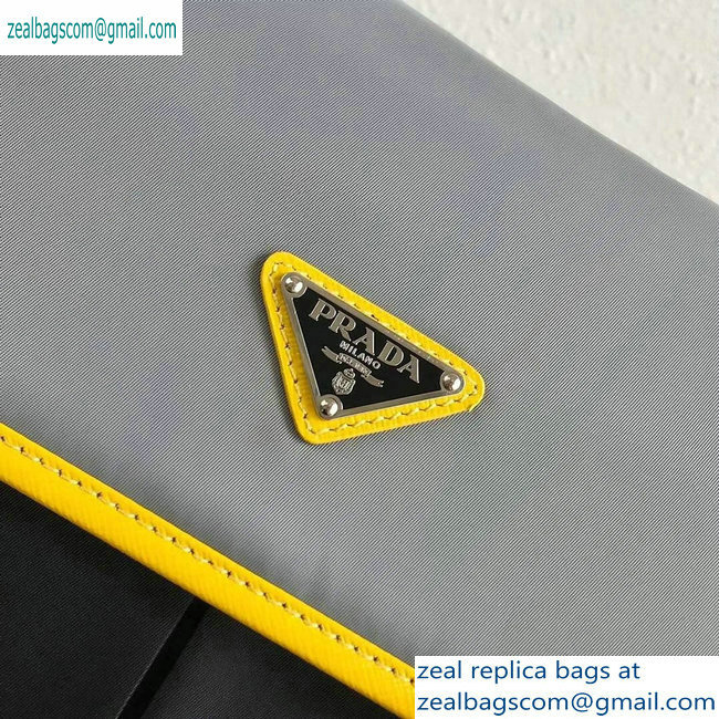 Prada Nylon Shoulder Bag 2VD769 Gray/Yellow/Black 2019 - Click Image to Close