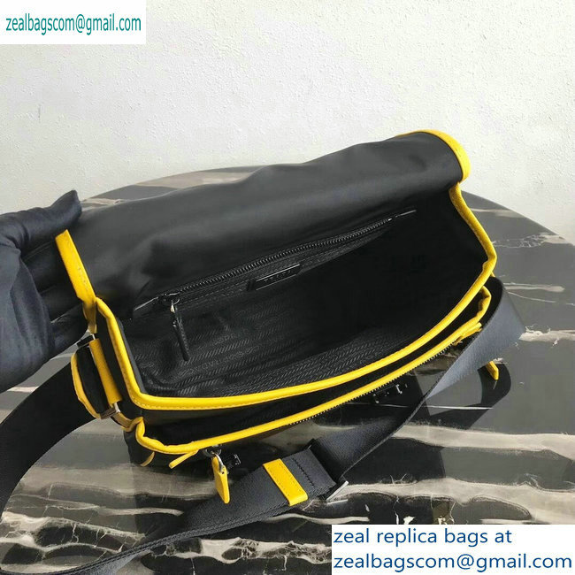 Prada Nylon Shoulder Bag 2VD769 Gray/Yellow/Black 2019 - Click Image to Close