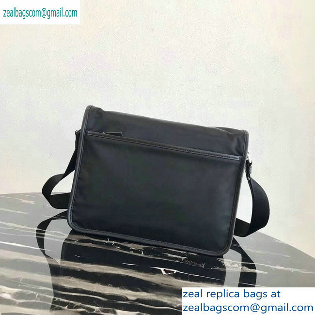 Prada Nylon and Saffiano Leather Shoulder Bag 2VD768 Black 2019