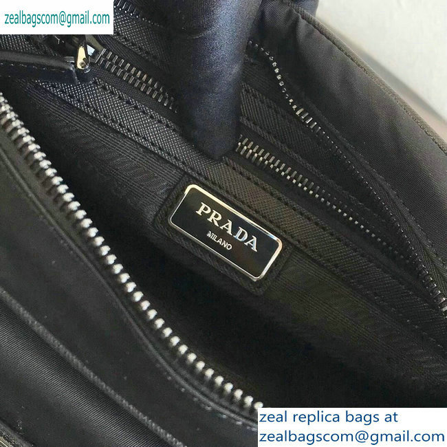 Prada Nylon and Saffiano Leather Shoulder Bag 2VH074 Black 2019