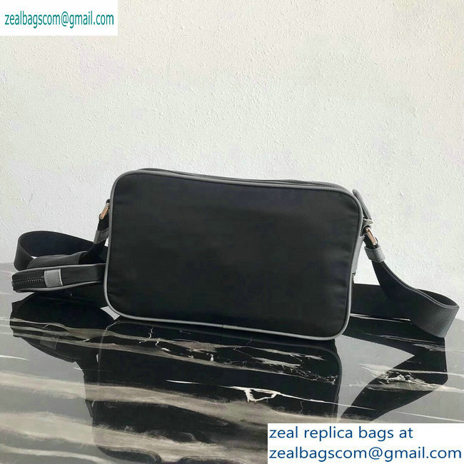 Prada Nylon and Saffiano Leather Shoulder Bag 2VH074 Blue/Black 2019