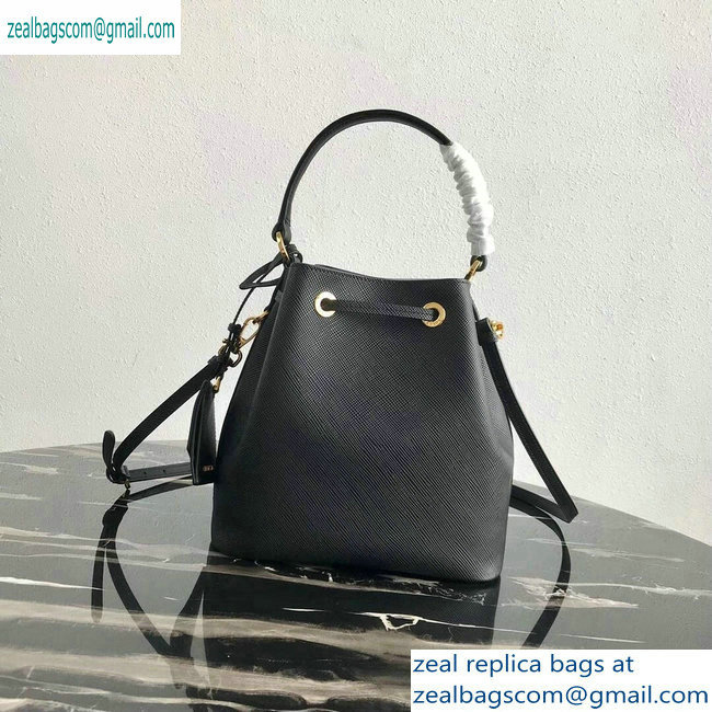 Prada Saffiano Leather Bucket Bag 1BZ032 Black