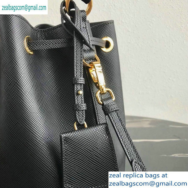 Prada Saffiano Leather Bucket Bag 1BZ032 Black