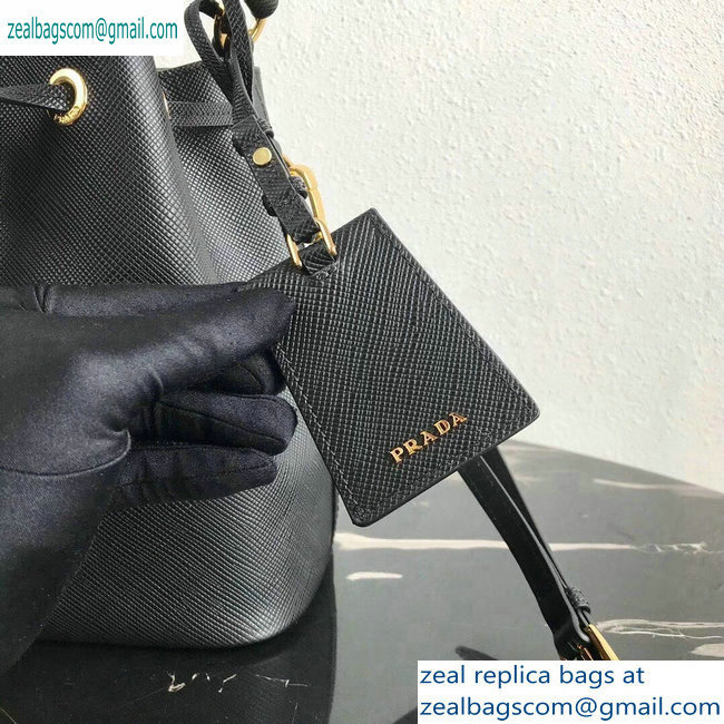 Prada Saffiano Leather Bucket Bag 1BZ032 Black