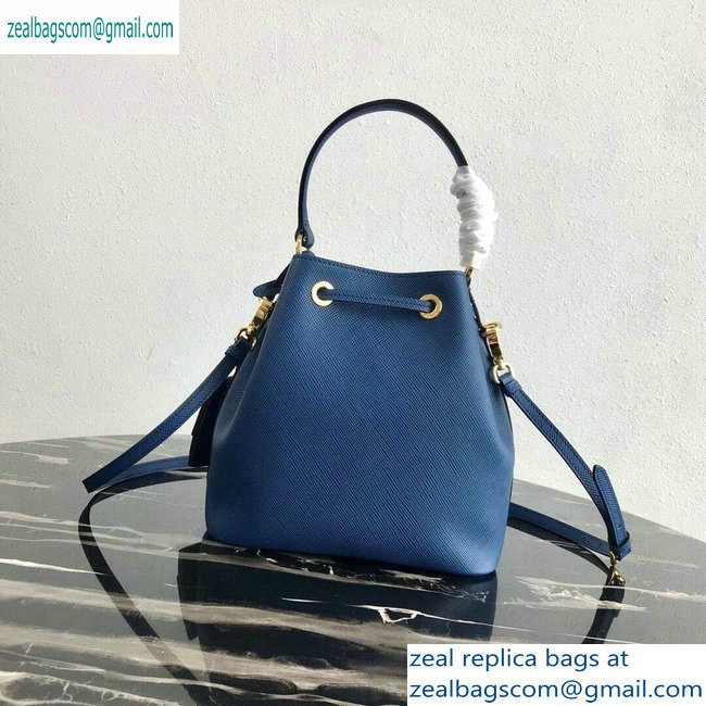 Prada Saffiano Leather Bucket Bag 1BZ032 Blue