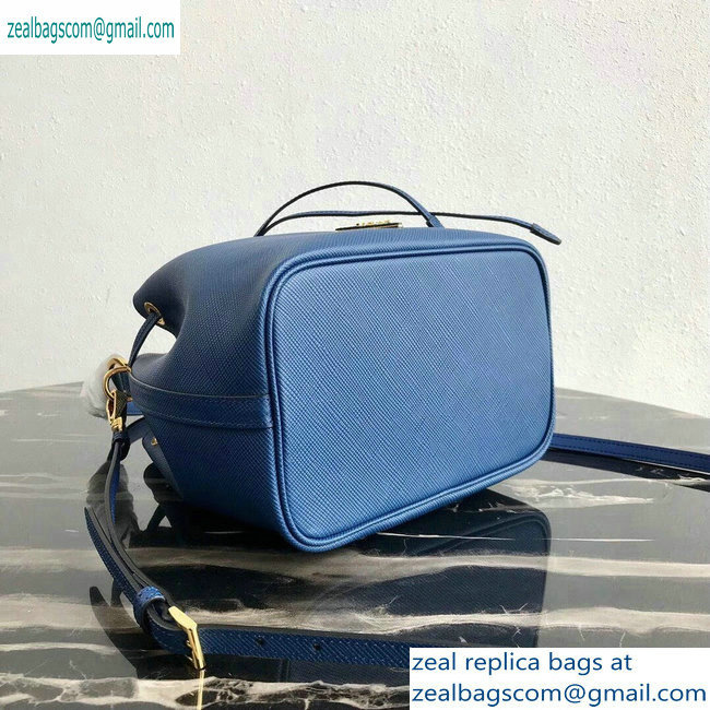 Prada Saffiano Leather Bucket Bag 1BZ032 Blue