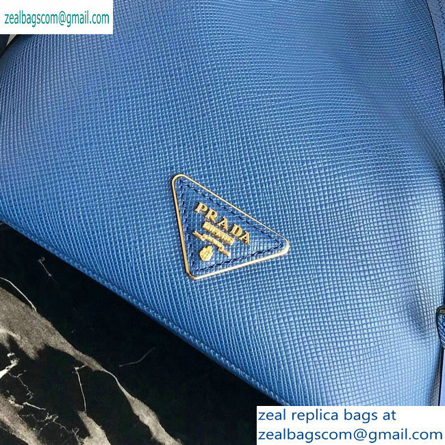 Prada Saffiano Leather Bucket Bag 1BZ032 Blue