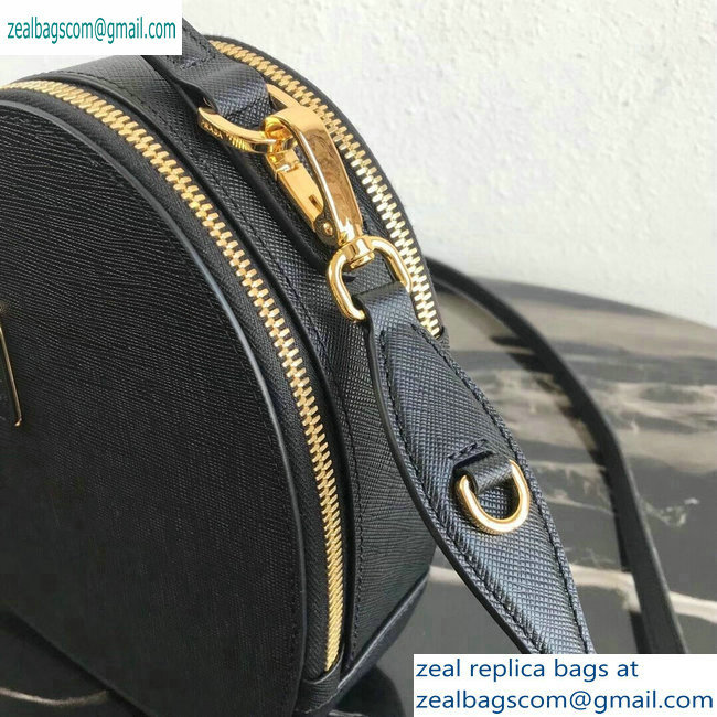 Prada Saffiano Leather Heart Odette Bag 1BH144 Black 2019 - Click Image to Close