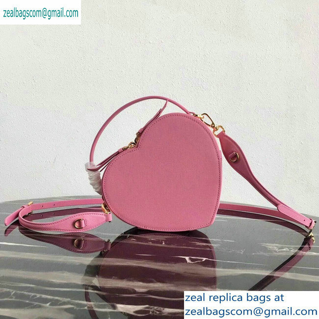 Prada Saffiano Leather Heart Odette Bag 1BH144 Pink 2019 - Click Image to Close