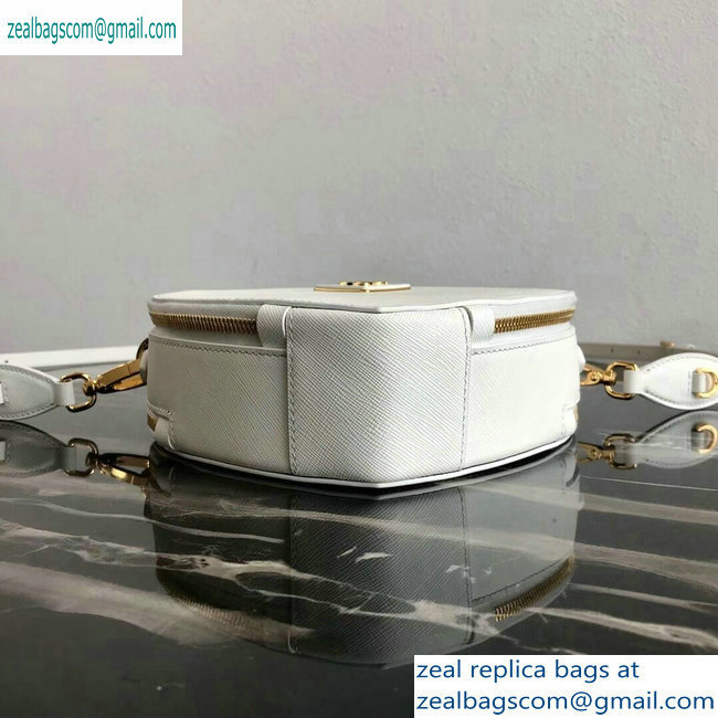 Prada Saffiano Leather Heart Odette Bag 1BH144 White 2019 - Click Image to Close