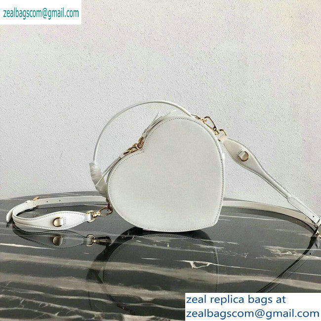 Prada Saffiano Leather Heart Odette Bag 1BH144 White 2019 - Click Image to Close