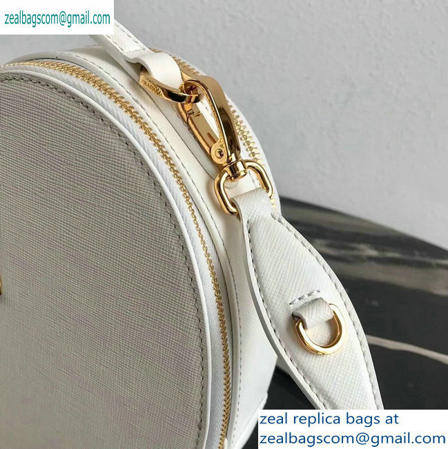 Prada Saffiano Leather Heart Odette Bag 1BH144 White 2019