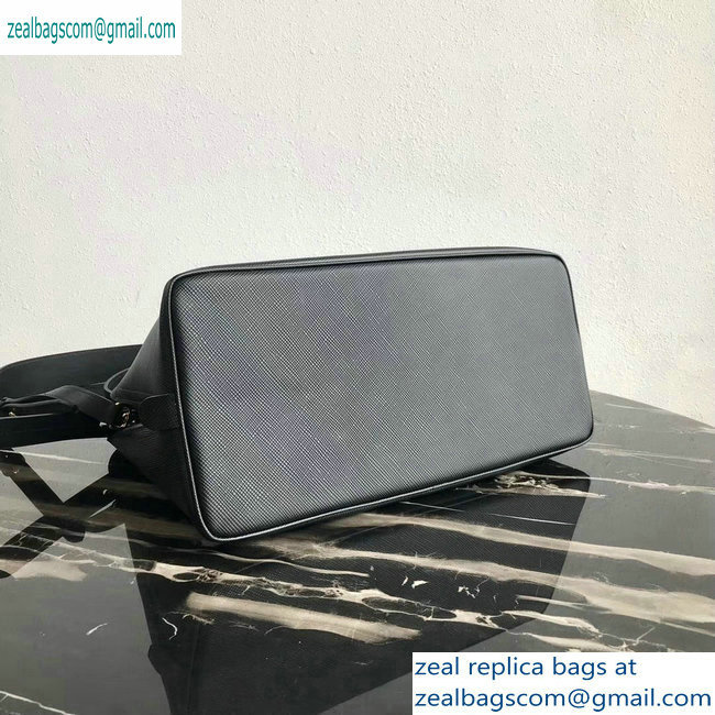 Prada Saffiano Leather Matinee Medium Handbag 1BA249 Black 2019