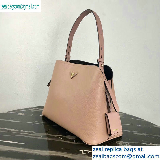 Prada Saffiano Leather Matinee Medium Handbag 1BA249 Nude 2019