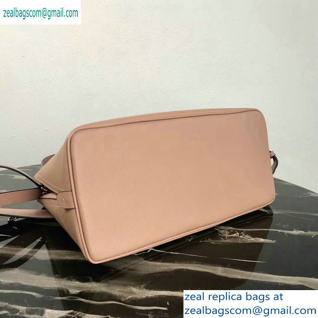 Prada Saffiano Leather Matinee Medium Handbag 1BA249 Nude 2019