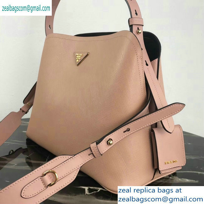 Prada Saffiano Leather Matinee Medium Handbag 1BA249 Nude 2019