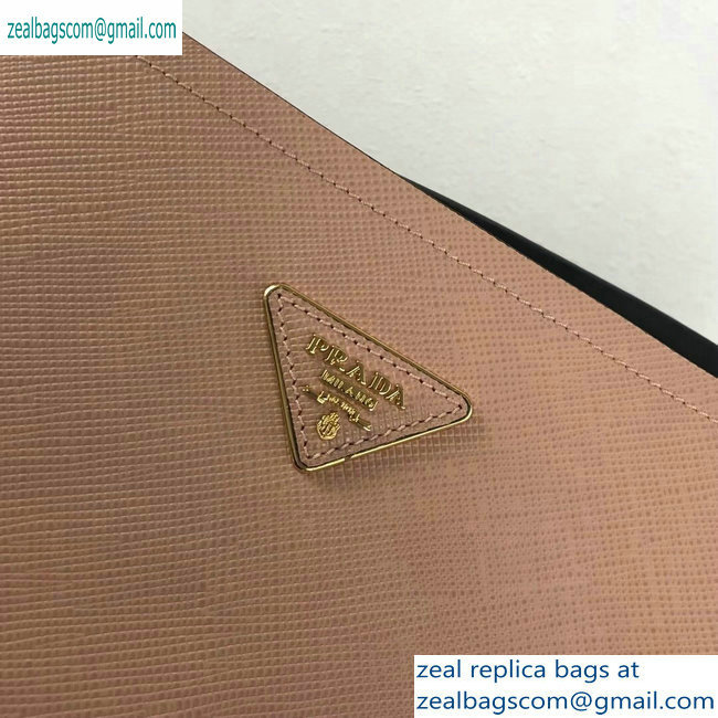 Prada Saffiano Leather Matinee Medium Handbag 1BA249 Nude 2019