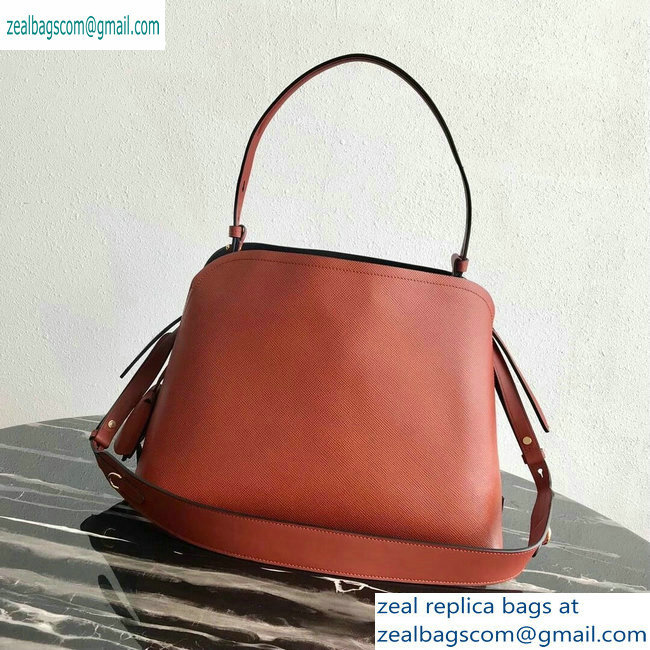Prada Saffiano Leather Matinee Medium Handbag 1BA249 Red 2019