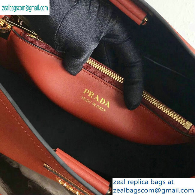 Prada Saffiano Leather Matinee Medium Handbag 1BA249 Red 2019