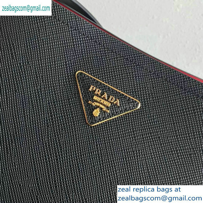 Prada Saffiano Leather Matinee Small Handbag 1BA251 Black 2019