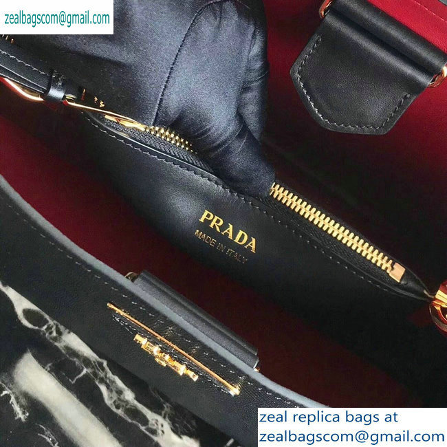 Prada Saffiano Leather Matinee Small Handbag 1BA251 Black 2019 - Click Image to Close