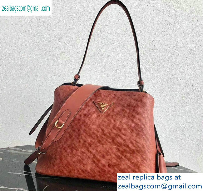 Prada Saffiano Leather Matinee Small Handbag 1BA251 Red 2019
