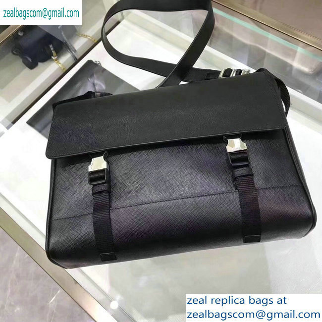 Prada Saffiano Leather Shoulder Bag 2VD018 Black 2019 - Click Image to Close