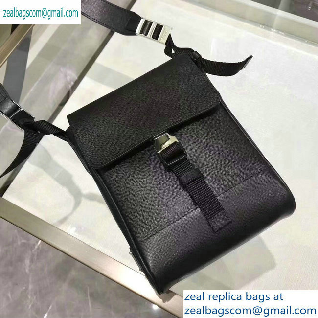 Prada Saffiano Leather Shoulder Bag 2VD019 Black 2019 - Click Image to Close