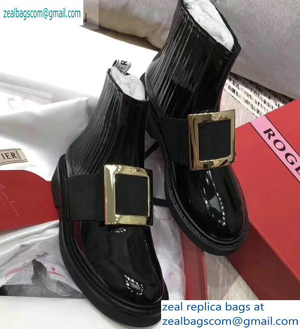 Roger Vivier Chelsea Viv' Rangers Metal Buckle Ankle Boots 2019 - Click Image to Close