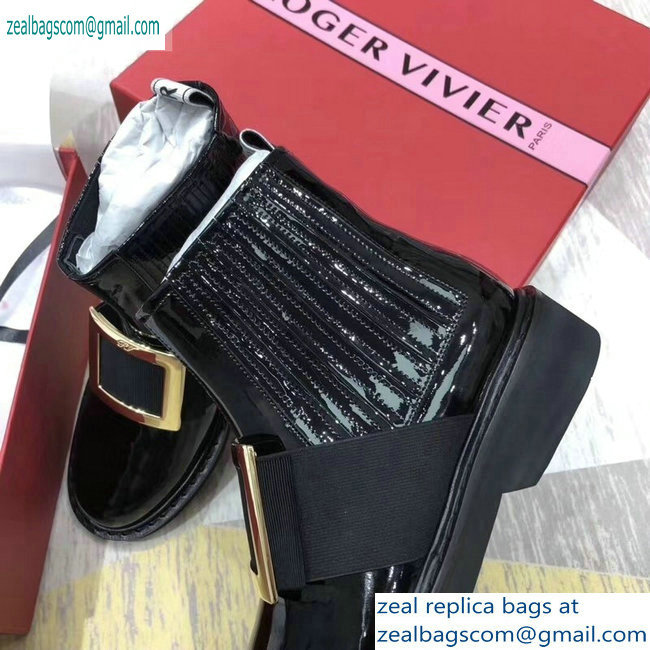 Roger Vivier Chelsea Viv' Rangers Metal Buckle Ankle Boots 2019 - Click Image to Close