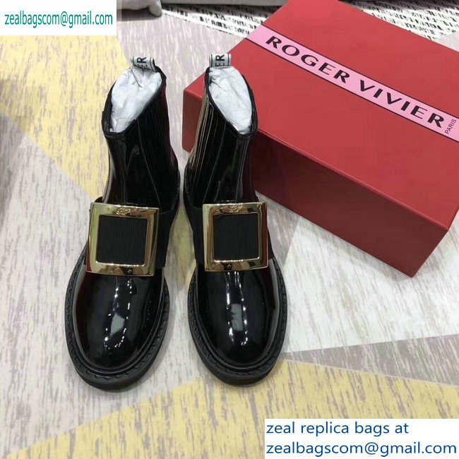 Roger Vivier Chelsea Viv' Rangers Metal Buckle Ankle Boots 2019 - Click Image to Close