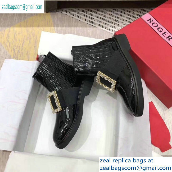 Roger Vivier Chelsea Viv' Rangers Strass Buckle Ankle Boots 2019