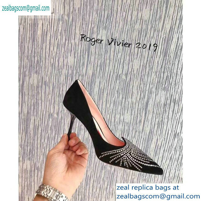Roger Vivier Heel 8.5cm I love Vivier Pumps Crystal Wave Black 2019