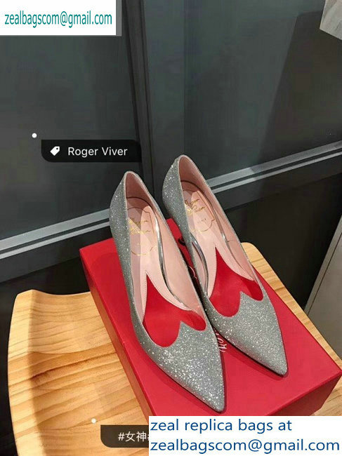 Roger Vivier Heel 8.5cm I love Vivier Pumps Silver 2019