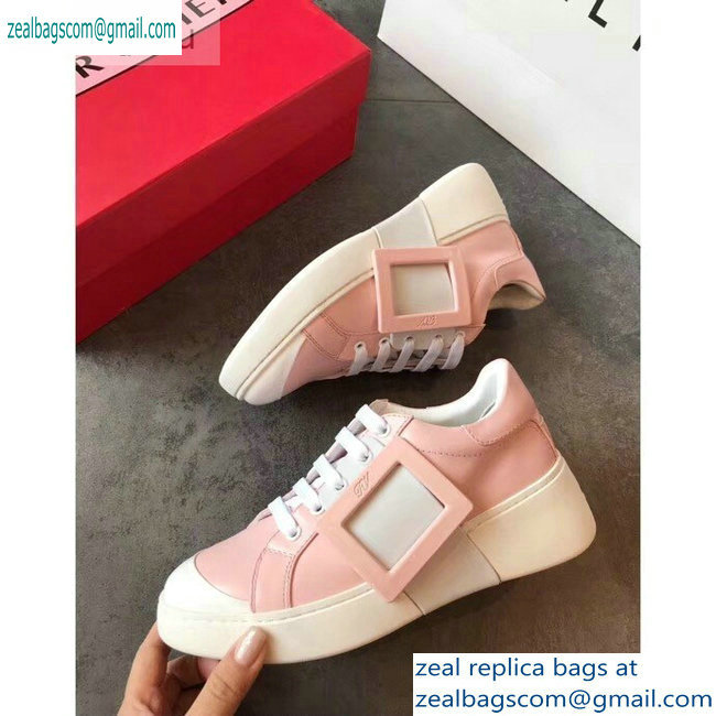 Roger Vivier Viv' Skate Lacquered Buckle Sneakers Pink 2019 - Click Image to Close