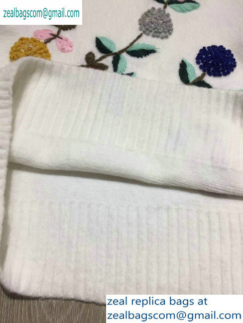 Saint Laurent Flower Knit Sweater White 2019 - Click Image to Close