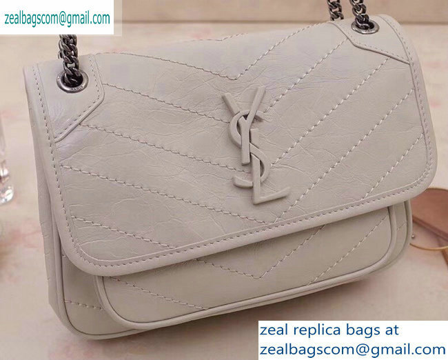 Saint Laurent Niki Baby Bag in Vintage Leather 533037 Creamy - Click Image to Close