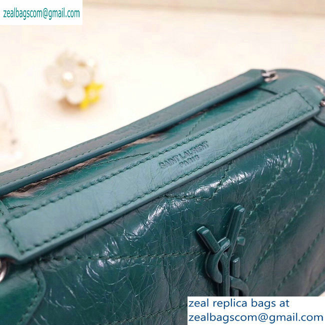 Saint Laurent Niki Baby Bag in Vintage Leather 533037 Green