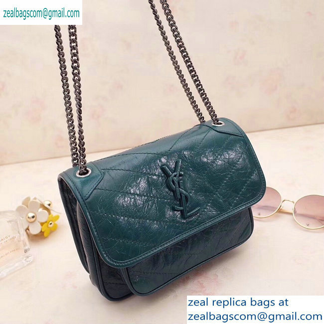 Saint Laurent Niki Baby Bag in Vintage Leather 533037 Green