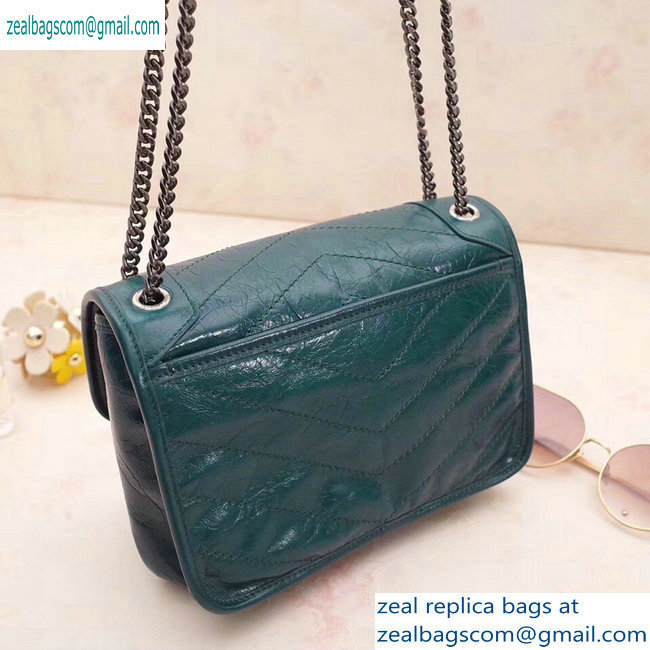 Saint Laurent Niki Baby Bag in Vintage Leather 533037 Green