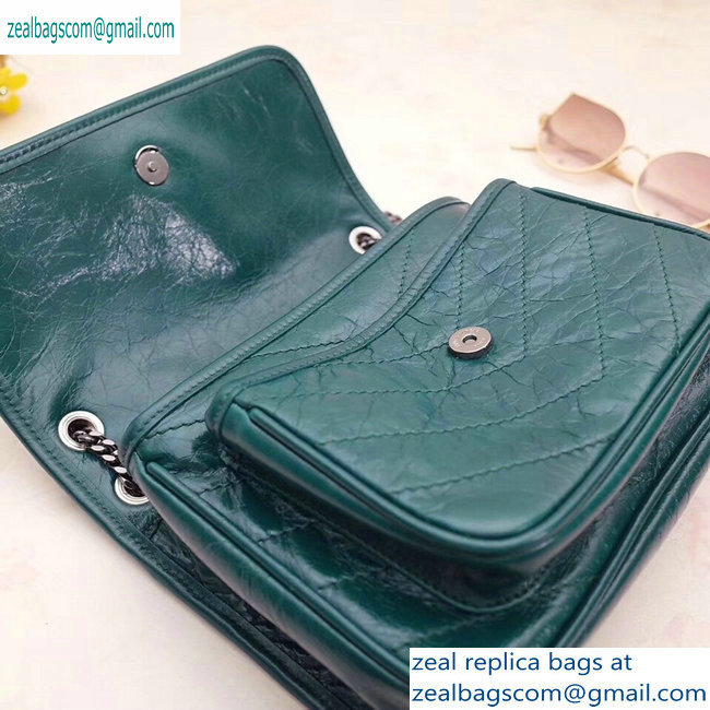 Saint Laurent Niki Baby Bag in Vintage Leather 533037 Green