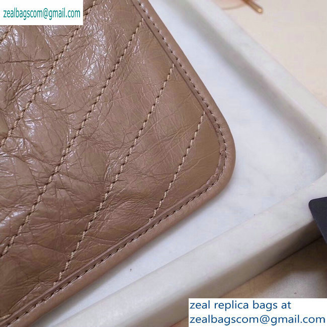 Saint Laurent Niki Bill Pouch Bag in Crinkled Vintage Leather 583577 Dark Beige - Click Image to Close