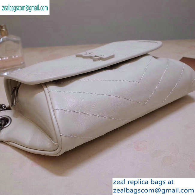 Saint Laurent Niki Body Bag in Crinkled Vintage Leather 577124 Creamy