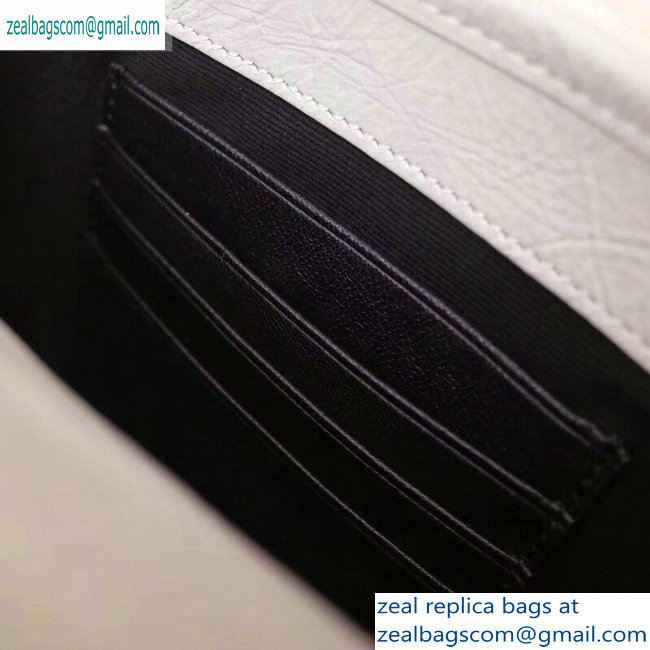 Saint Laurent Niki Chain Wallet Bag in Crinkled Vintage Leather 583103 Creamy