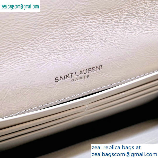 Saint Laurent Niki Large Wallet in Crinkled Vintage Leather 583552 Creamy