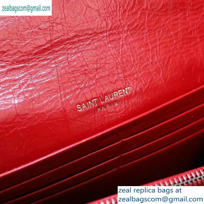 Saint Laurent Niki Large Wallet in Crinkled Vintage Leather 583552 Red