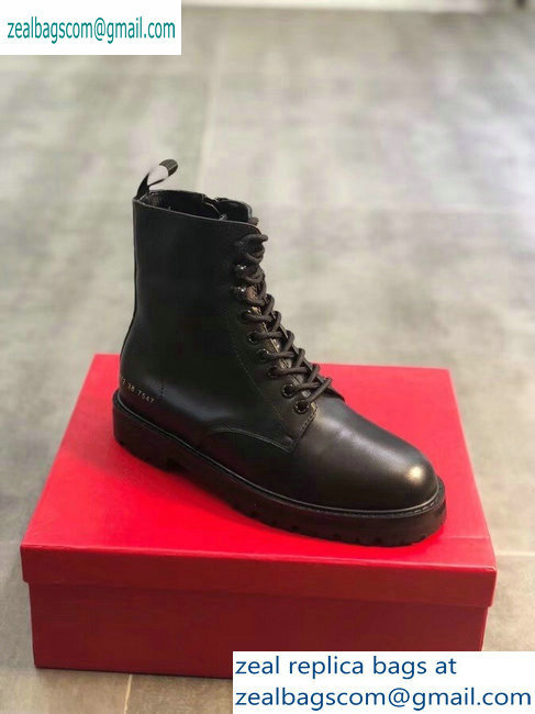Valentino Lace-ups Combat Ankle Boots Black 2019