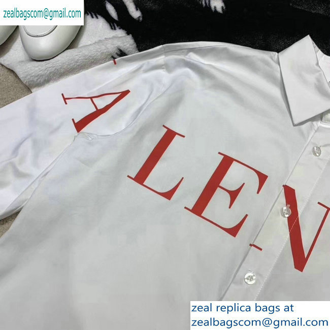 Valentino Red Logo Print Shirt White 2019