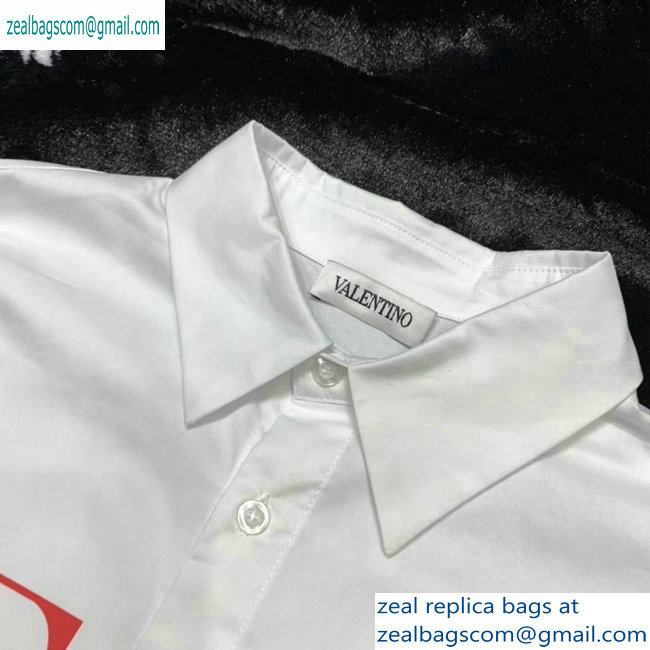 Valentino Red Logo Print Shirt White 2019 - Click Image to Close