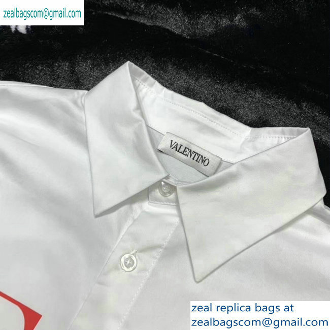 Valentino Red Logo Print Shirt White 2019